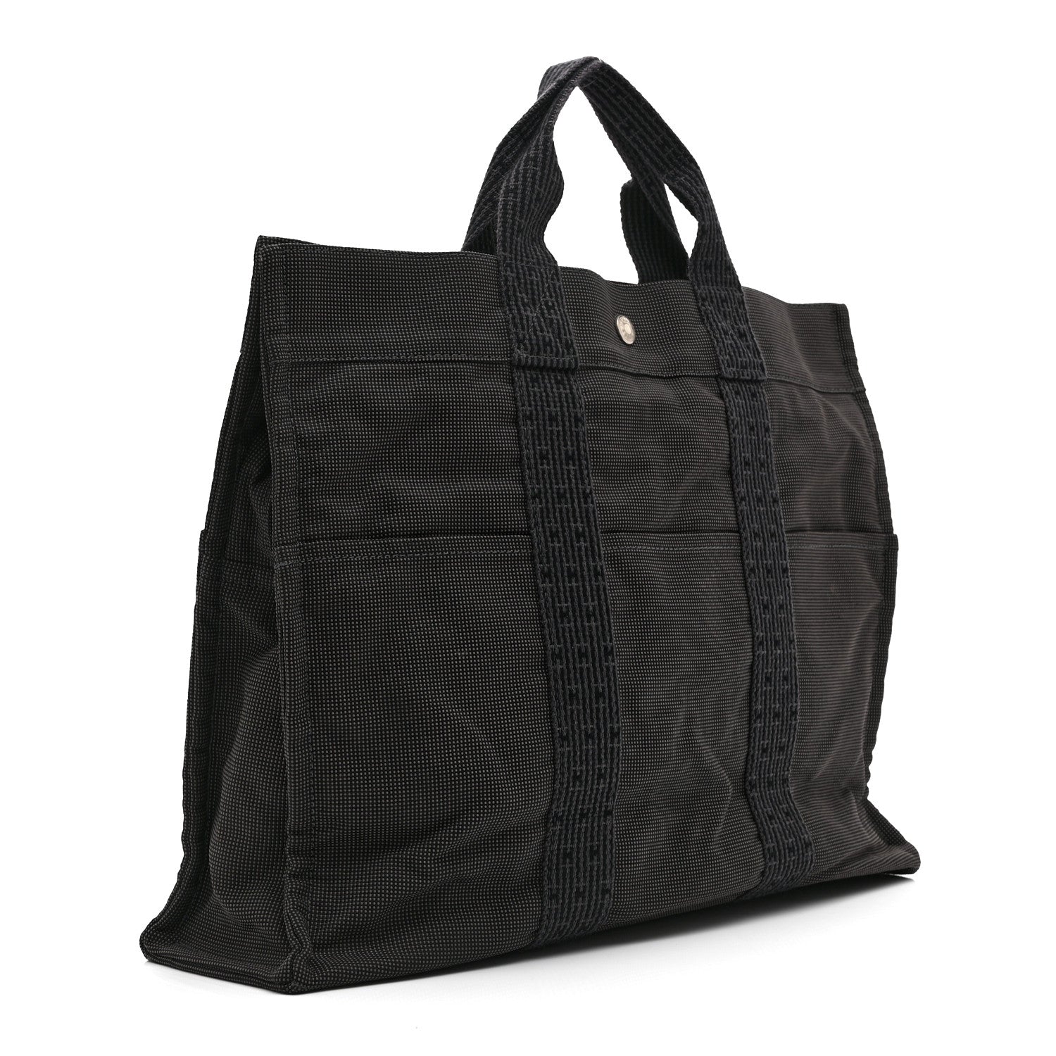 Hermes Canvas Herline MM Tote Grey 3 of 10