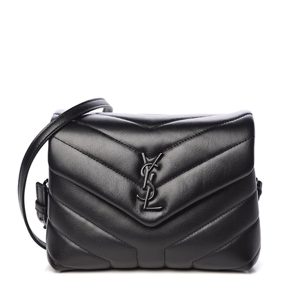 Saint Laurent Calfskin Y Quilted Monogram Toy Loulou Crossbody Bag Black 1 of 12