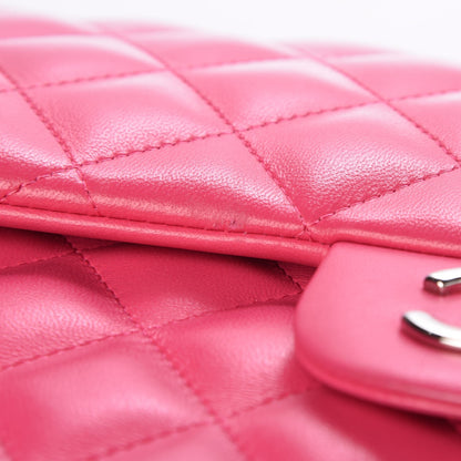 Chanel Lambskin Quilted Jumbo Double Flap Dark Pink 11 of 11