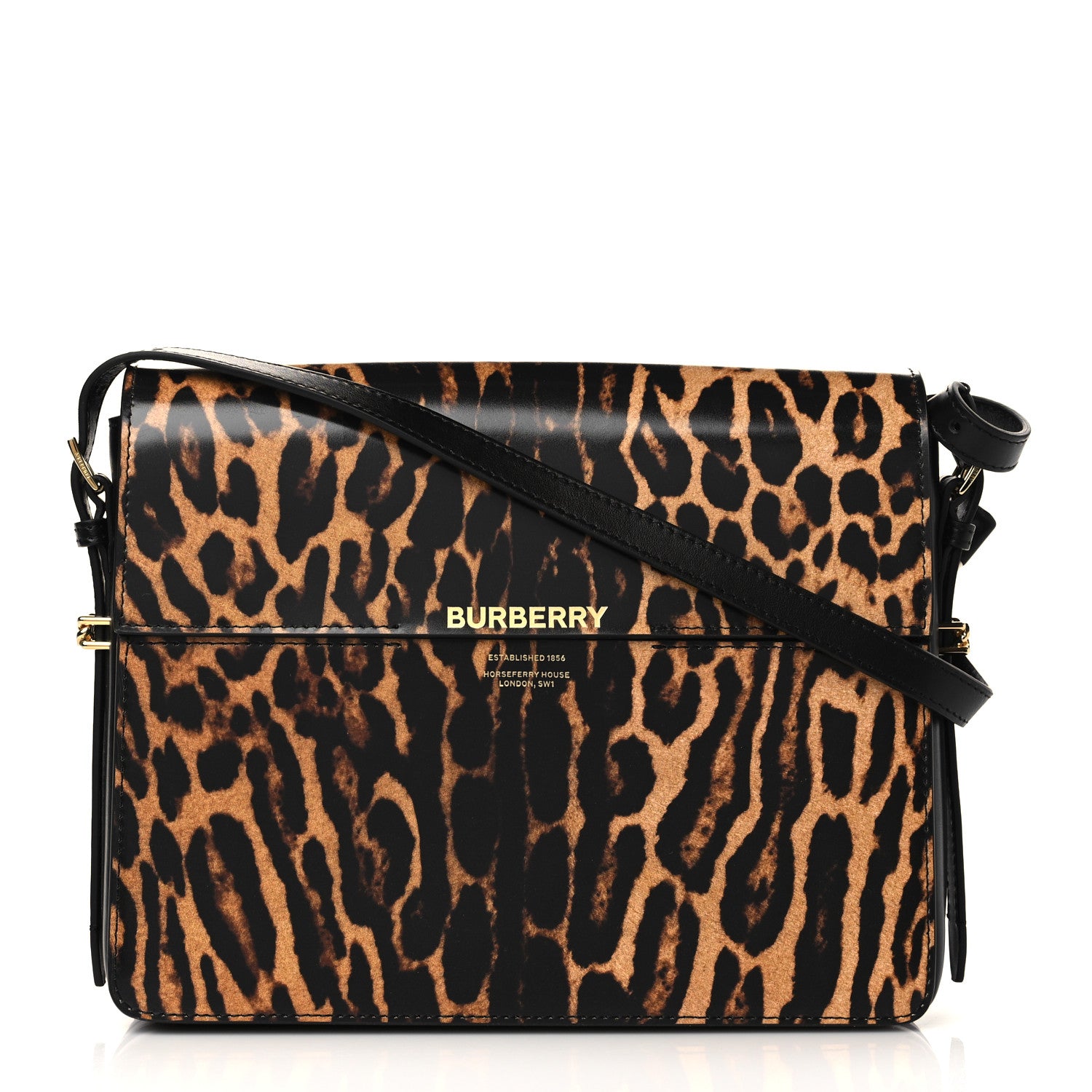 Burberry Calfskin Leopard Large Grace Bag Dark Mustard 1 of 5