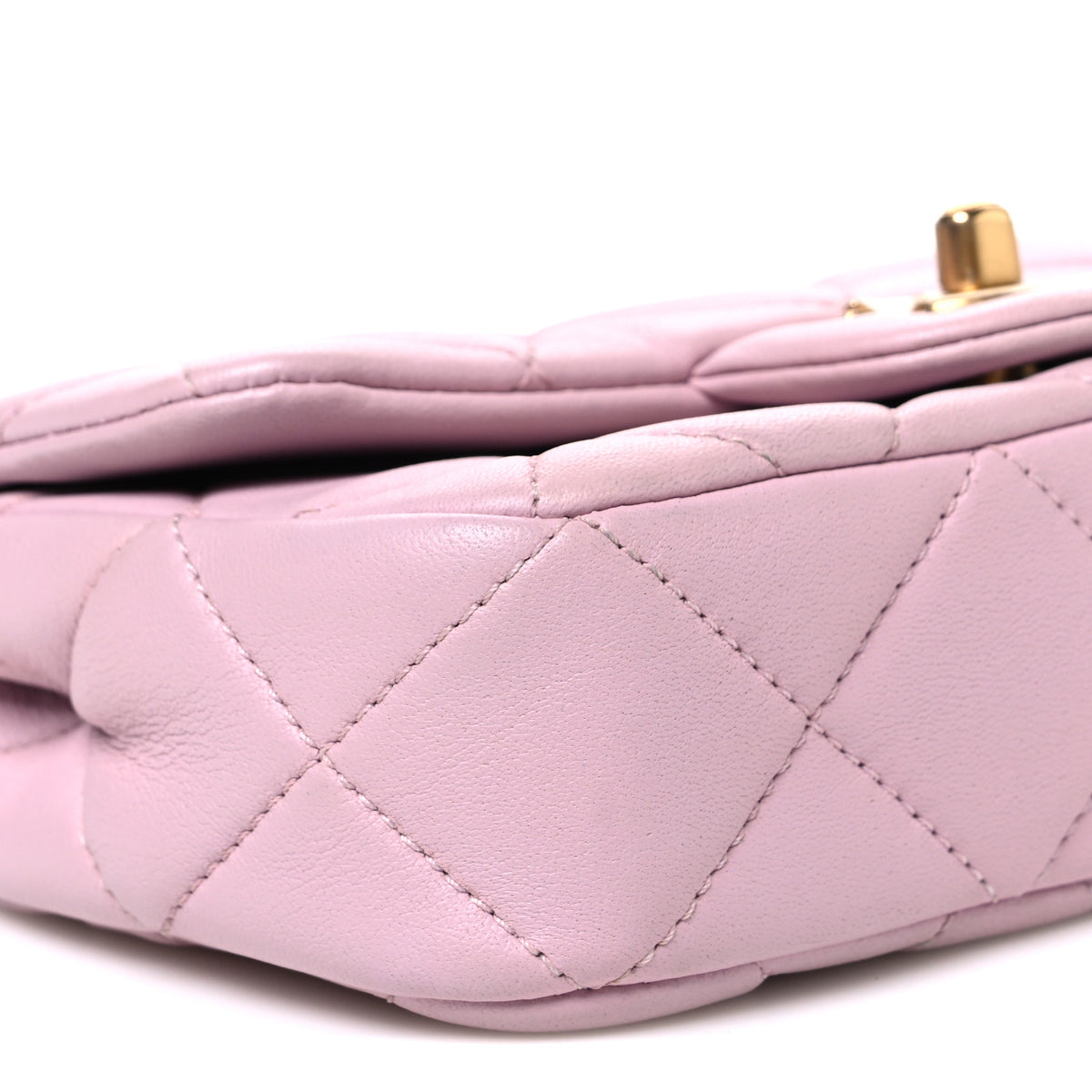 Lambskin Quilted Pearl Small Flap Lilac