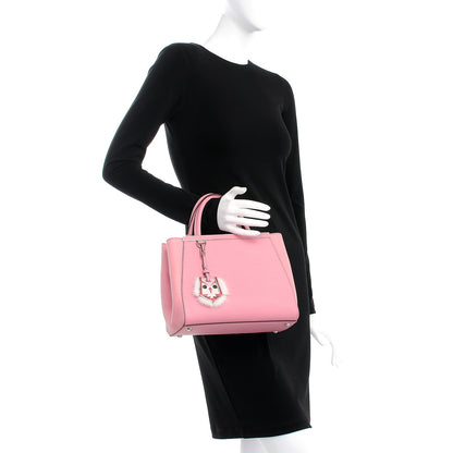 Fendi Vitello Elite Flamingo Mink Monster Charm Petite 2Jours Tote Pink Multicolor 2 of 14