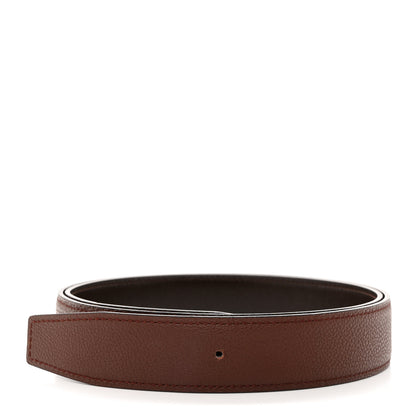 Hermes Box Togo 32mm Belt Strap 90 Chocolate Rouge H 1 of 7