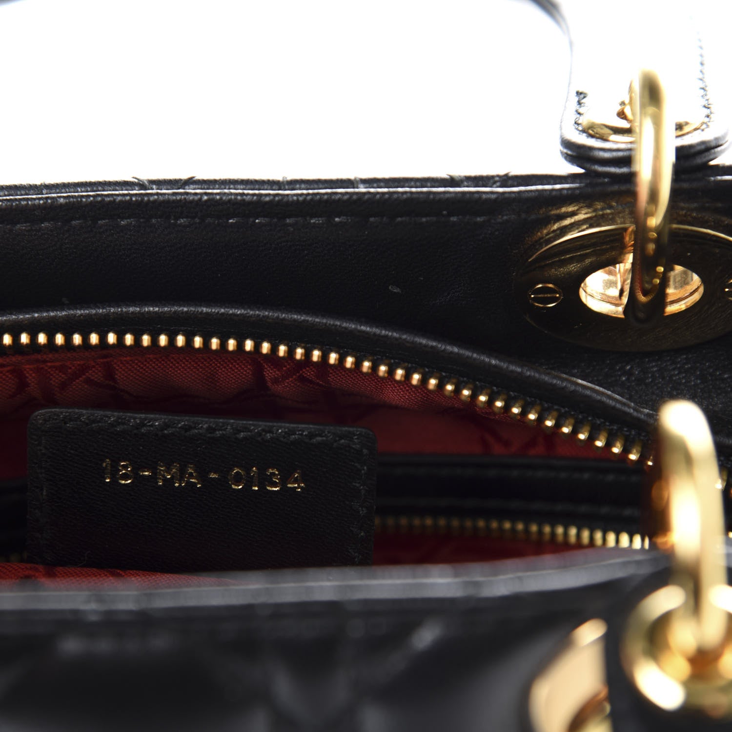 Christian Dior Lambskin Cannage Medium Lady Dior Black 12 of 13