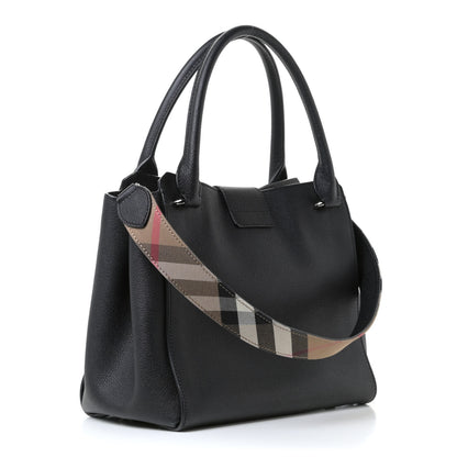 Burberry Soft Grain Calfskin Medium Buckle Tote Black 3 of 11