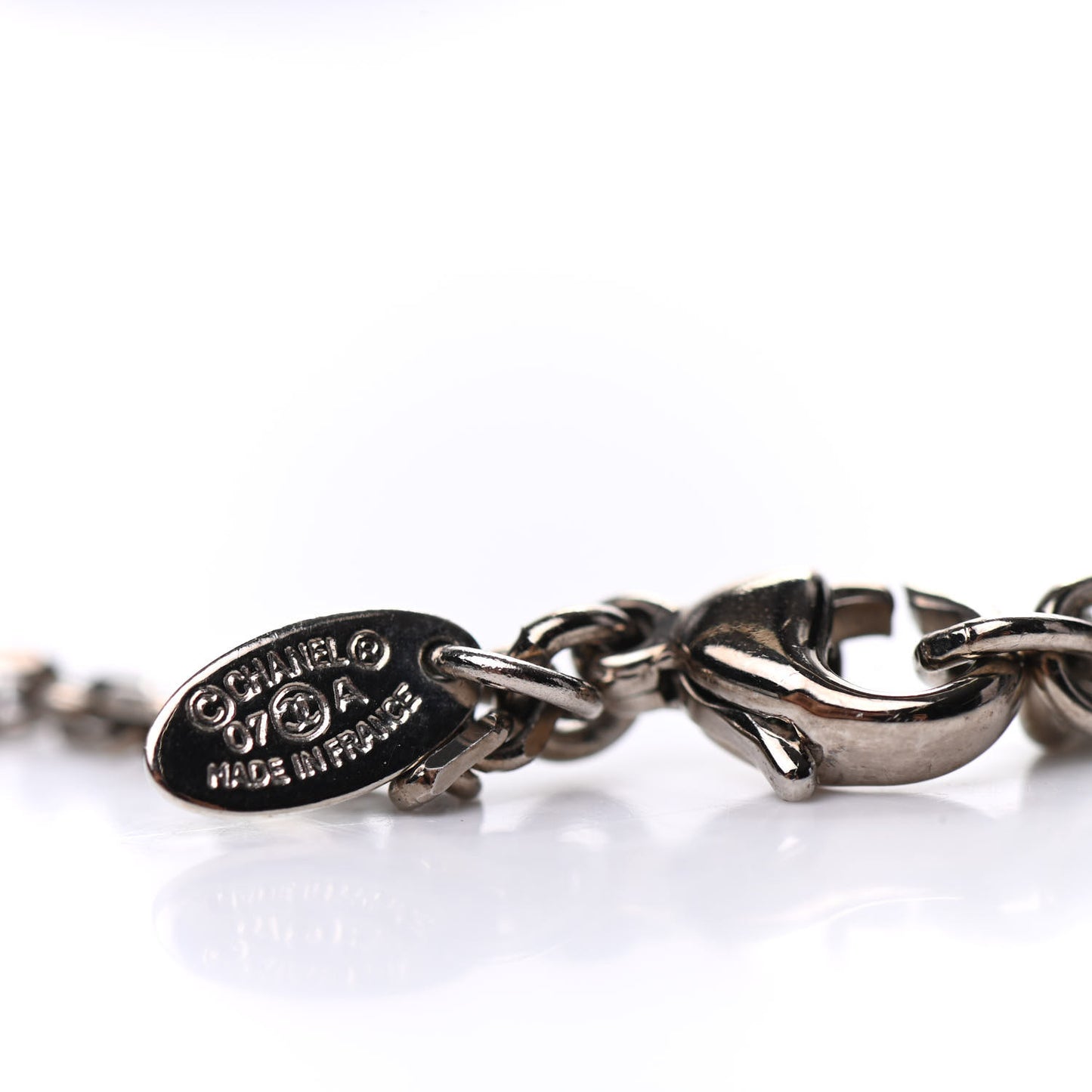 Lucite CC Square Charm Necklace