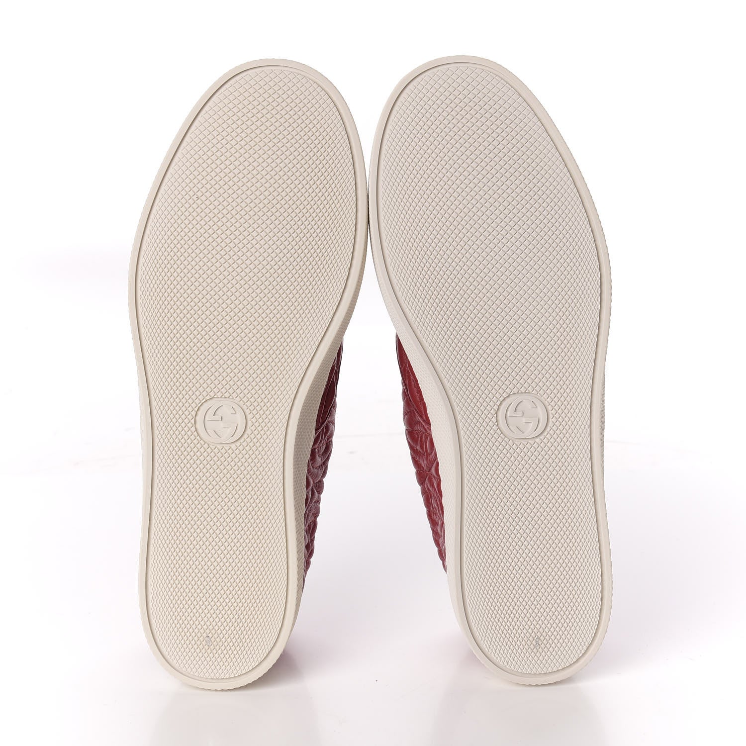 Gucci Nappa Web G Rhombus Quilted Mens Slip On Sneakers 9 Hibiscus Red Rosso 5 of 10
