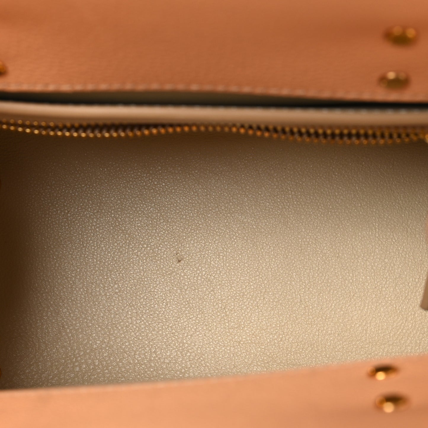 Grained Calfskin Mini Horizon Satchel Beige