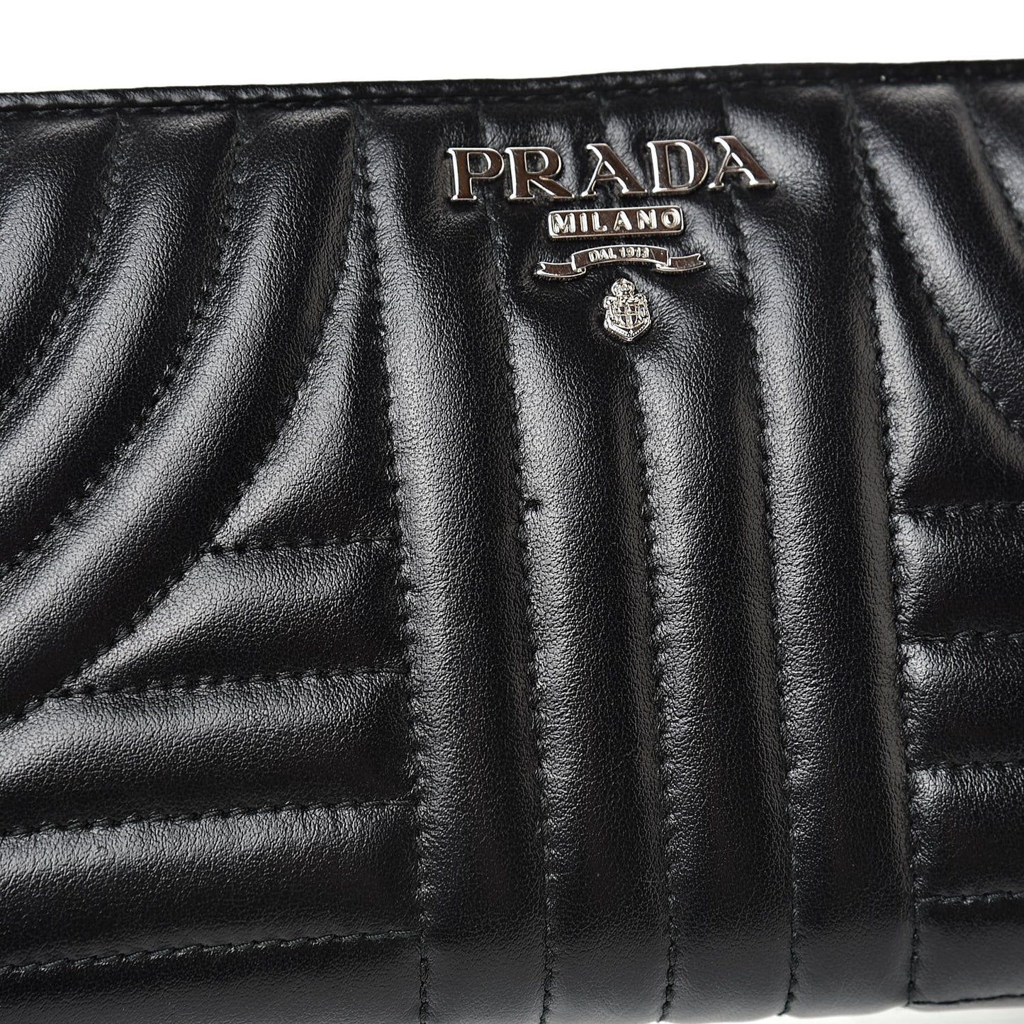Soft Calfskin Diagramme Zip Around Wallet Black
