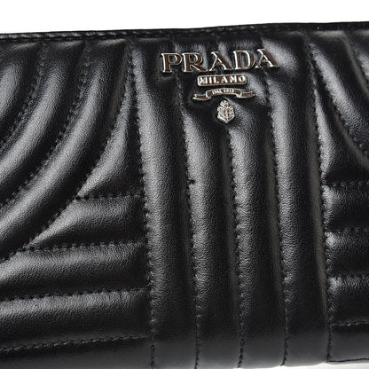 Prada Soft Calfskin Diagramme Zip Around Wallet Black 11 of 11