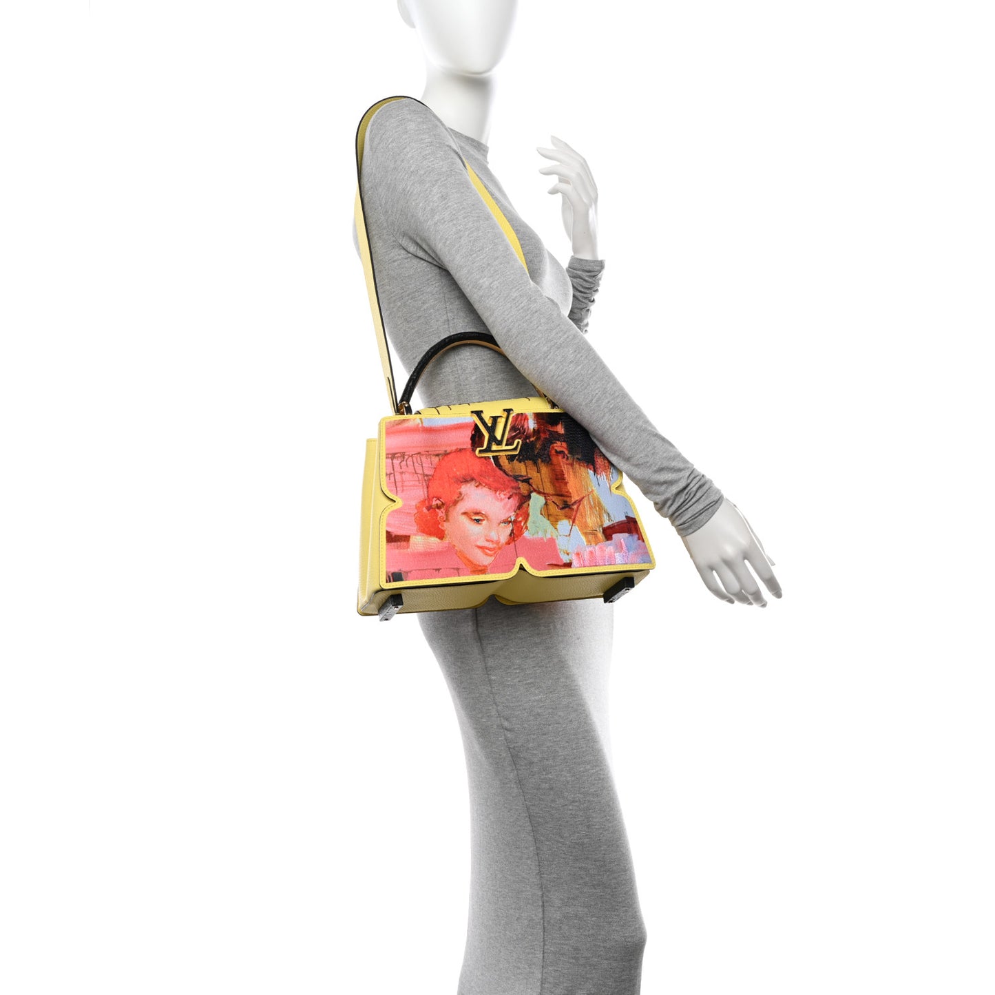 Taurillon Embroidered Tenderness Capucines MM Yellow Multicolor