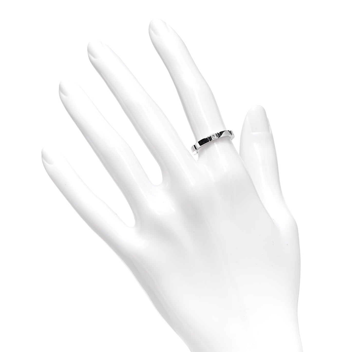 18K White Gold Diamond 2.5mm Maillon Panthere Wedding Band Ring 50 5.25