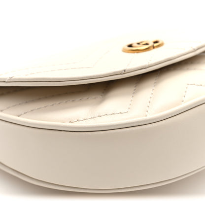Gucci Calfskin Matelasse Mini GG Marmont Chain Belt Bag Mystic White 9 of 10