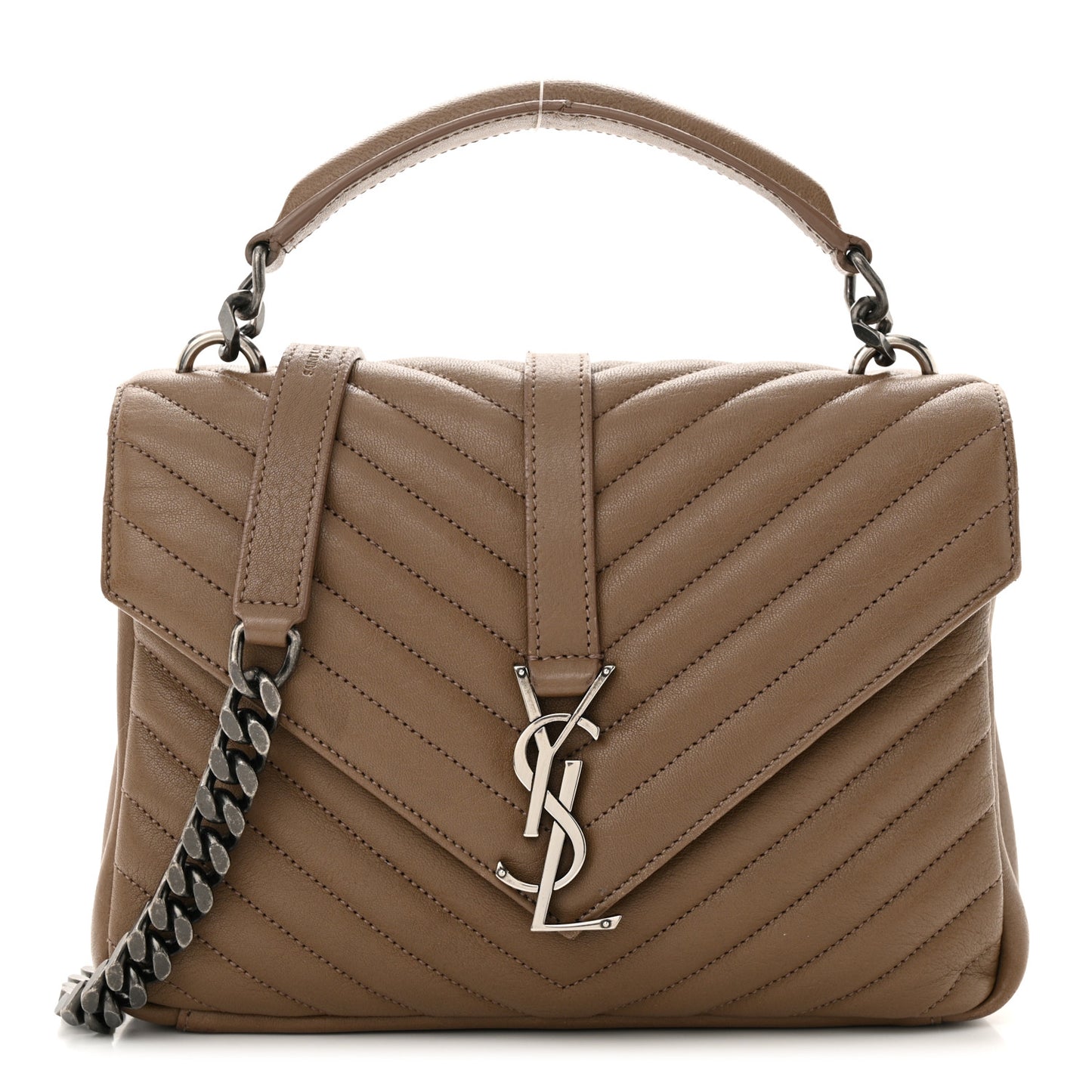 Sheepskin Matelasse Chevron Monogram Medium College Bag Fard