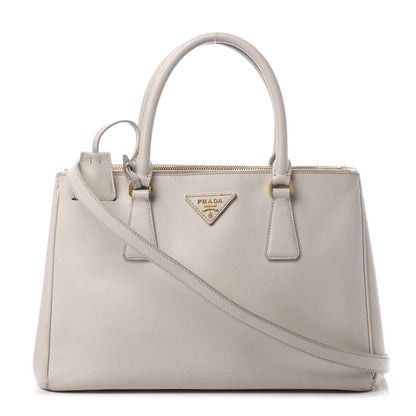 Prada Saffiano Small Galleria Double Zip Tote Talco 1 of 23