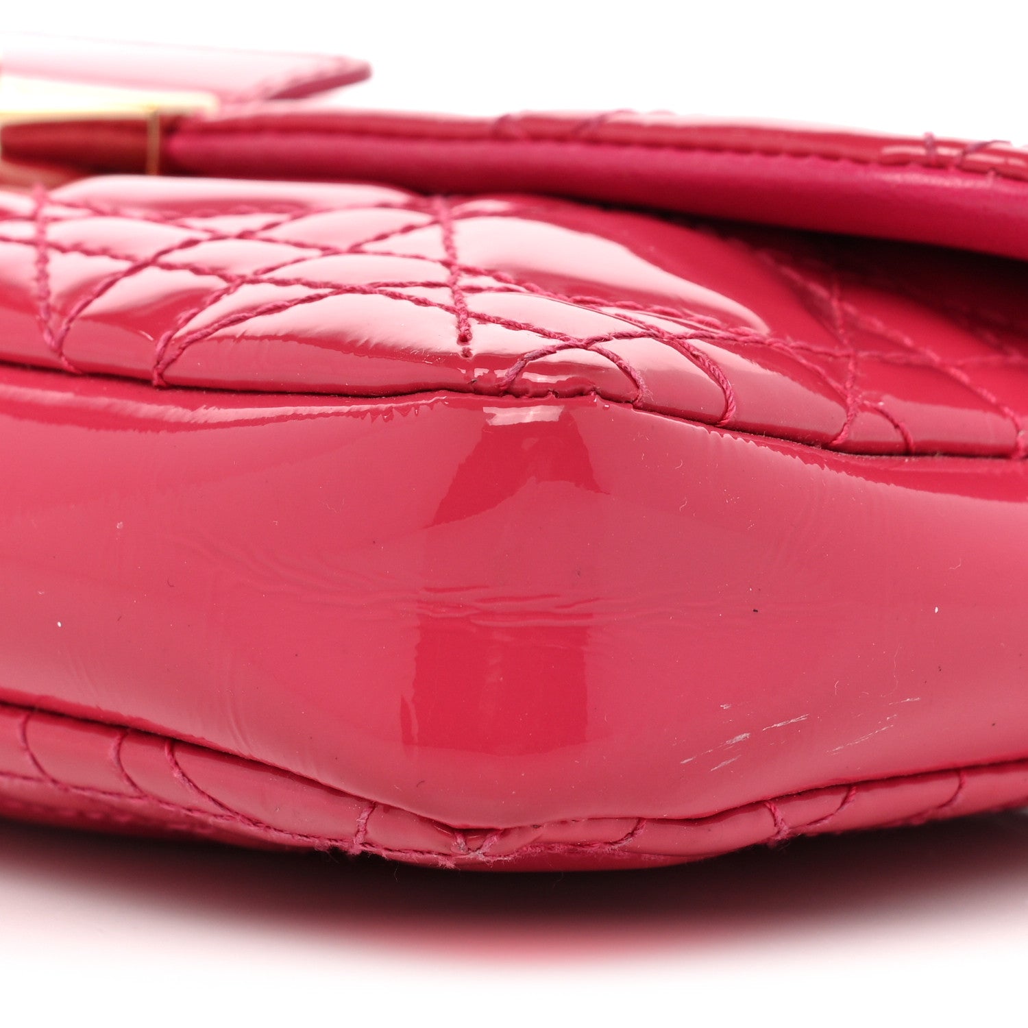 Christian Dior Patent Cannage New Lock Pouch Fuchsia 8 of 16