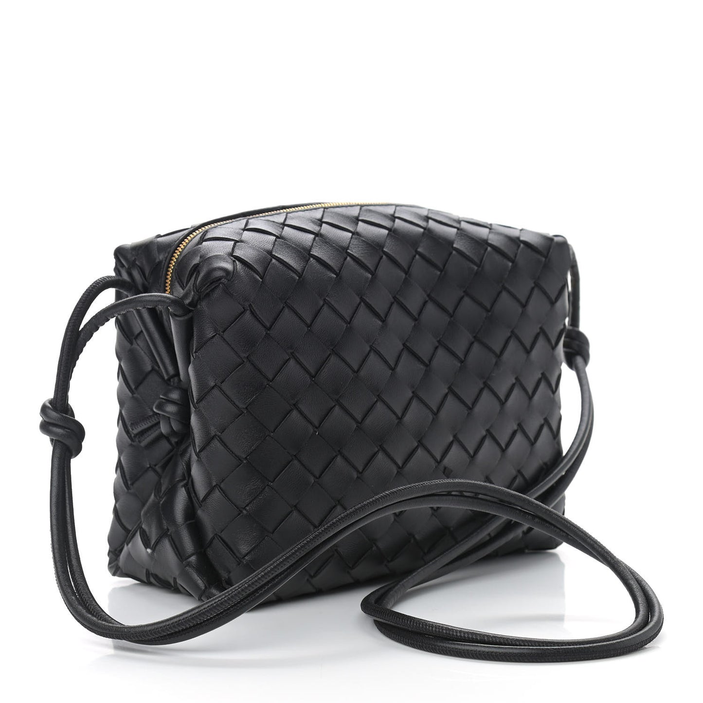 Nappa Intrecciato Small Loop Camera Bag Black