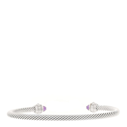 David Yurman Sterling Silver 18K Yellow Gold Amethyst 4mm Cable Renaissance Bracelet 2 of 3