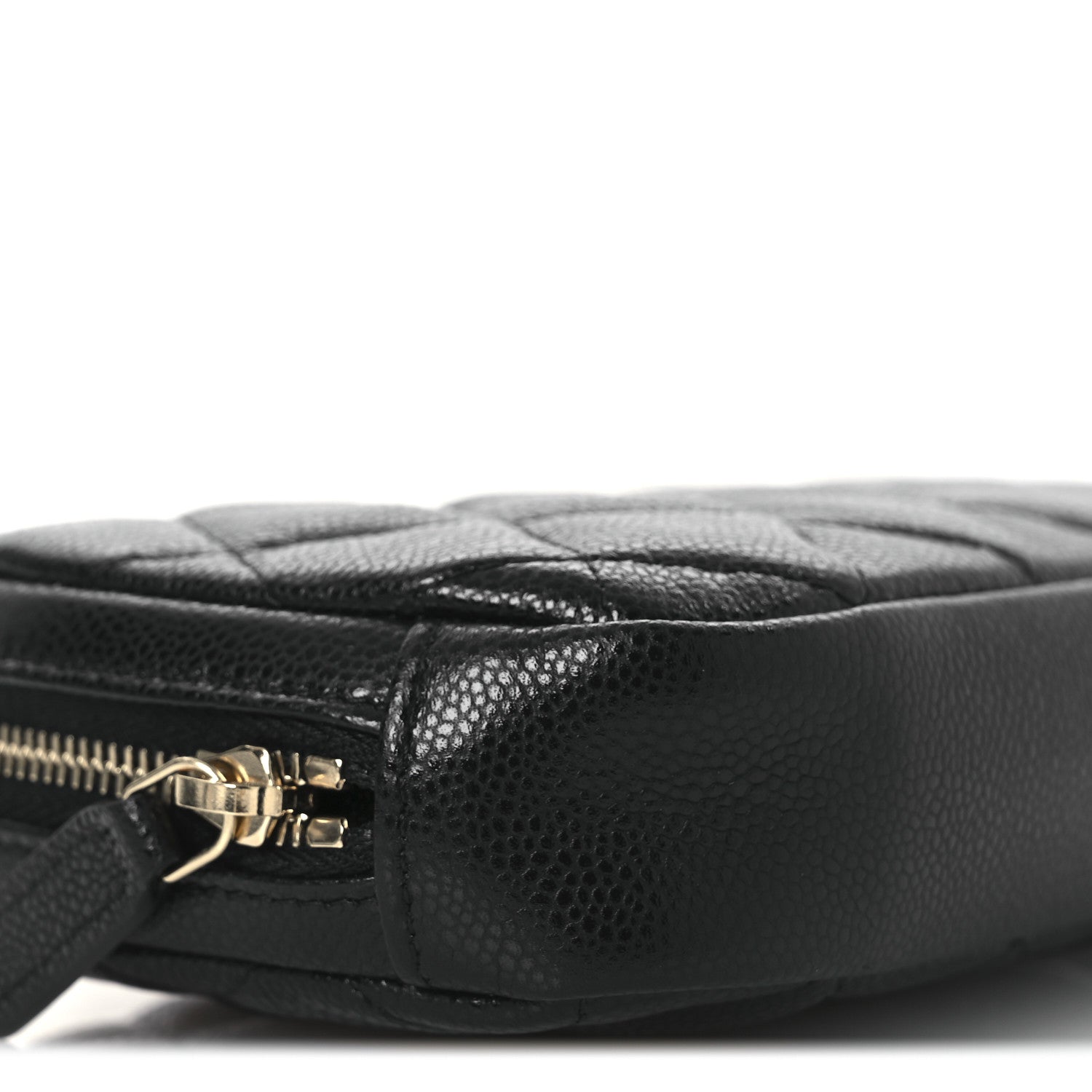 Chanel Caviar Quilted Small Curvy Pouch Cosmetic Case Black 9 of 11