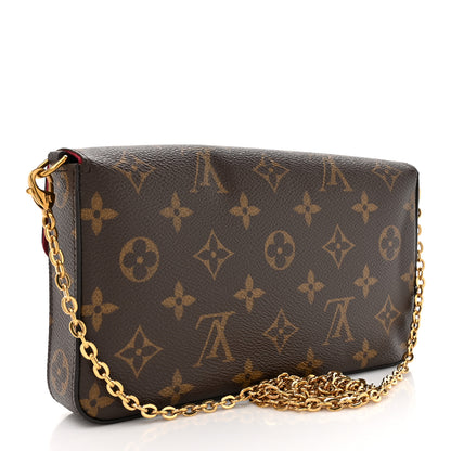 Louis Vuitton Monogram Pochette Felicie Chain Wallet Fuchsia 4 of 14