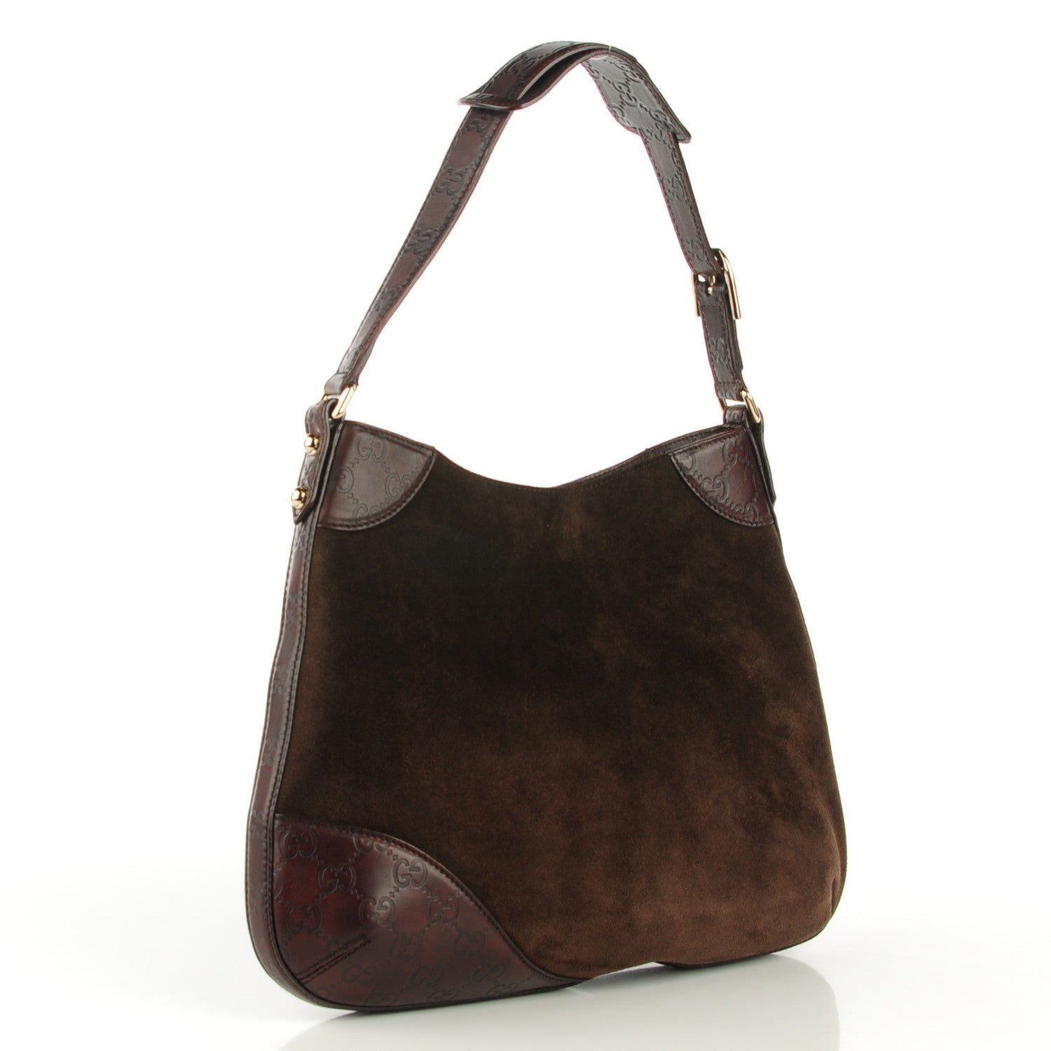 Gucci Guccissima Suede Hasler Hobo Dark Brown 3 of 7