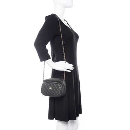 Chanel Calfskin Quilted Day Trips Camera Case Black 2 of 11