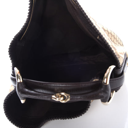 Gucci Monogram Large Horsebit Chain Hobo Dark Brown 7 of 8