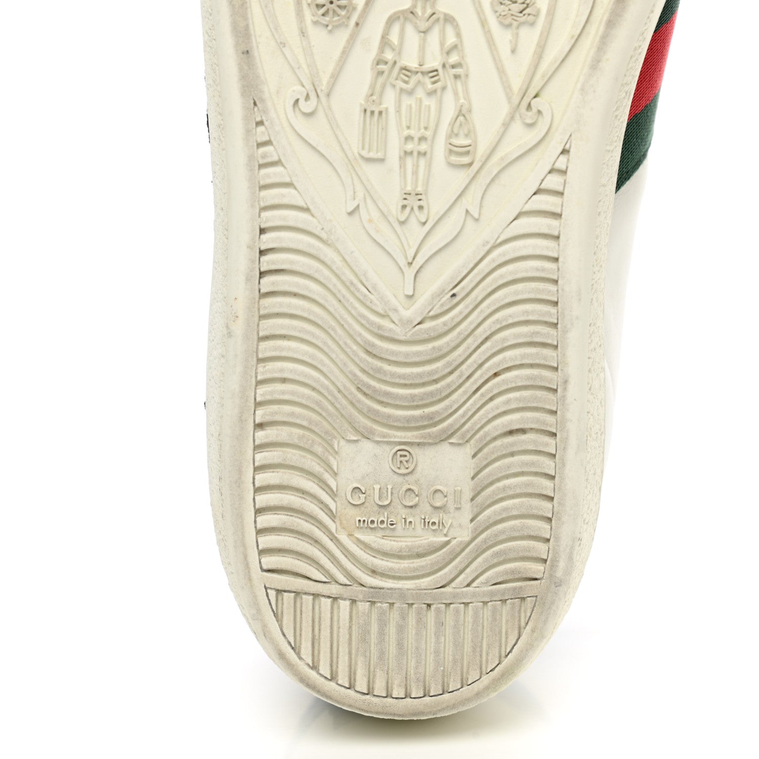 Gucci Calfskin Web Floral Embroidered Womens Ace Sneakers 35 White 7 of 14