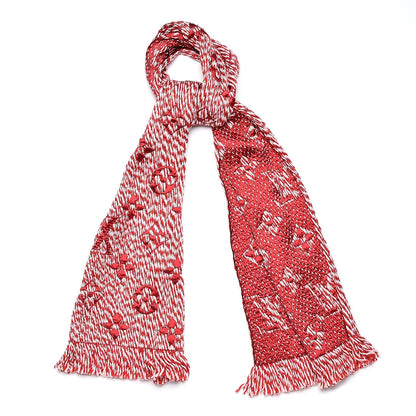 Louis Vuitton Wool Silk Logomania Mix Scarf Coquelicot 1 of 4