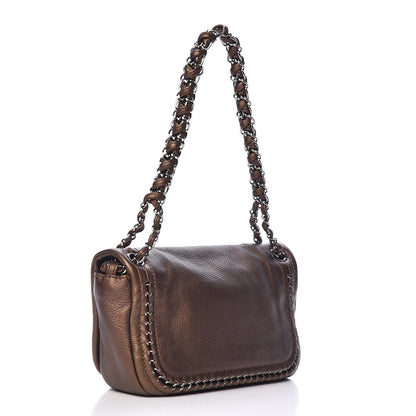 Chanel Metallic Deerskin Small Luxe Ligne Flap Bronze 3 of 13