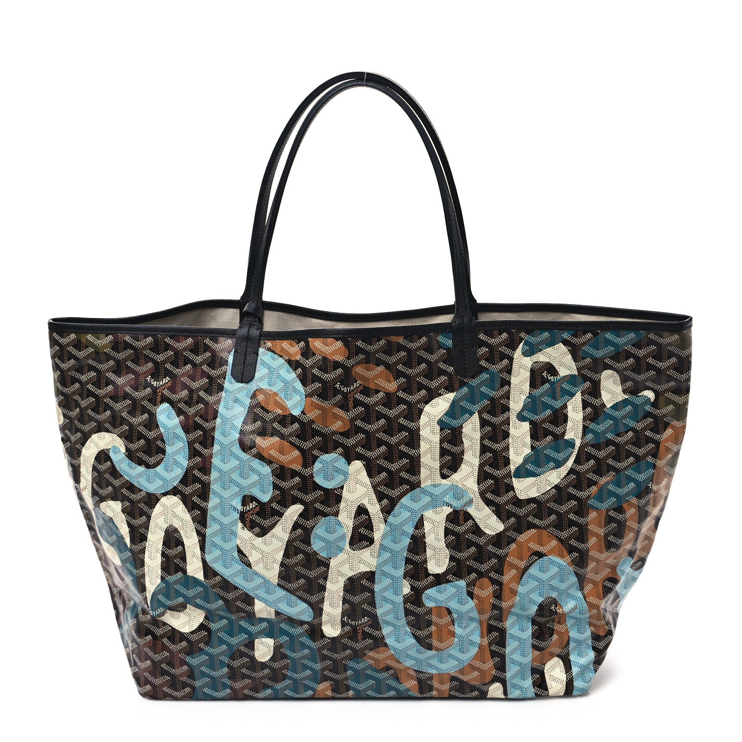 Goyard Goyardine Saint Louis Lettres Camouflage GM Black Blue 1 of 10