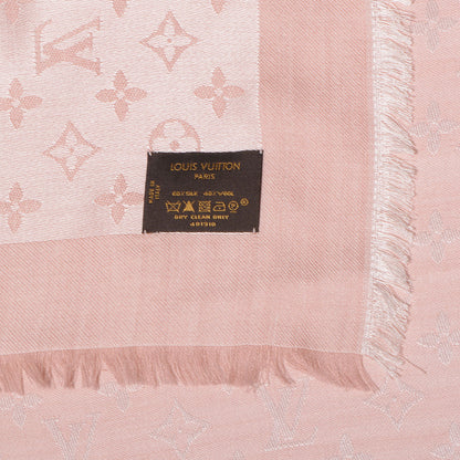 Louis Vuitton Wool Silk Monogram Shawl Natural 4 of 5