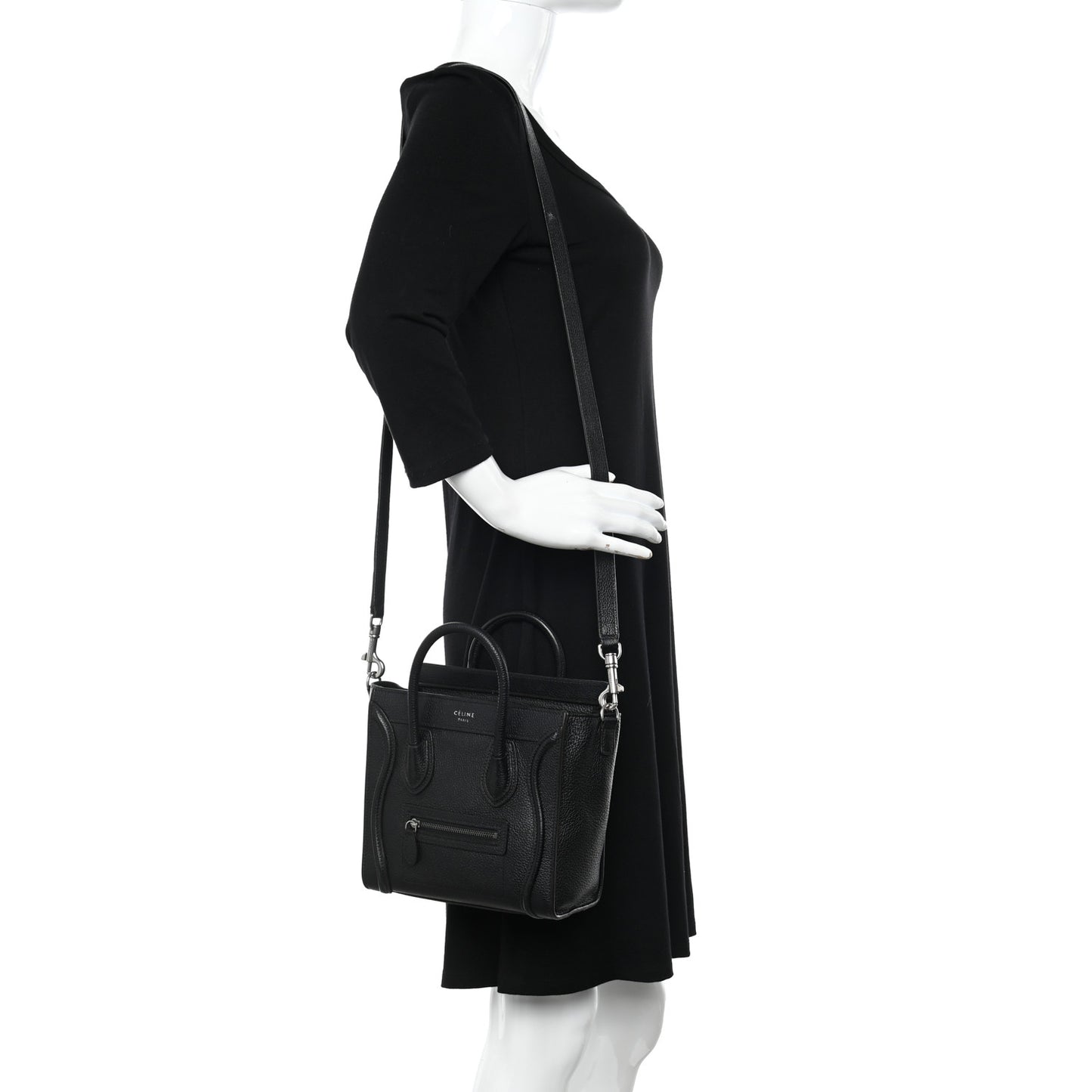 Drummed Calfskin Nano Luggage Black
