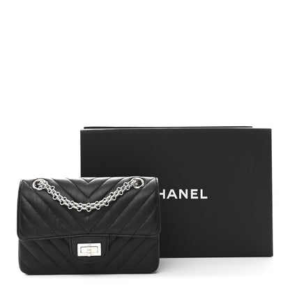 Chanel Aged Calfskin Chevron Quilted 2.55 Reissue Mini Flap Black 11 of 11