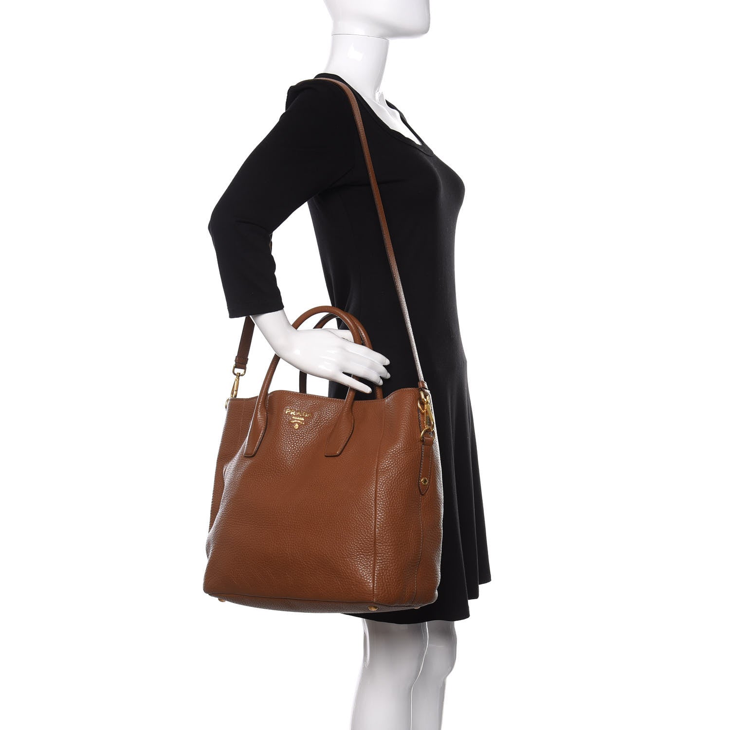 Prada Vitello Daino Tote Brandy 2 of 11