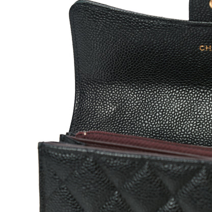 Chanel Caviar Quilted Large Gusset Flap Wallet Black 12 of 13