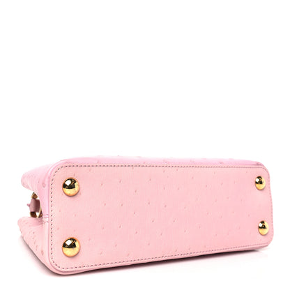 Louis Vuitton Ostrich Capucines BB Rose Calypso 4 of 10