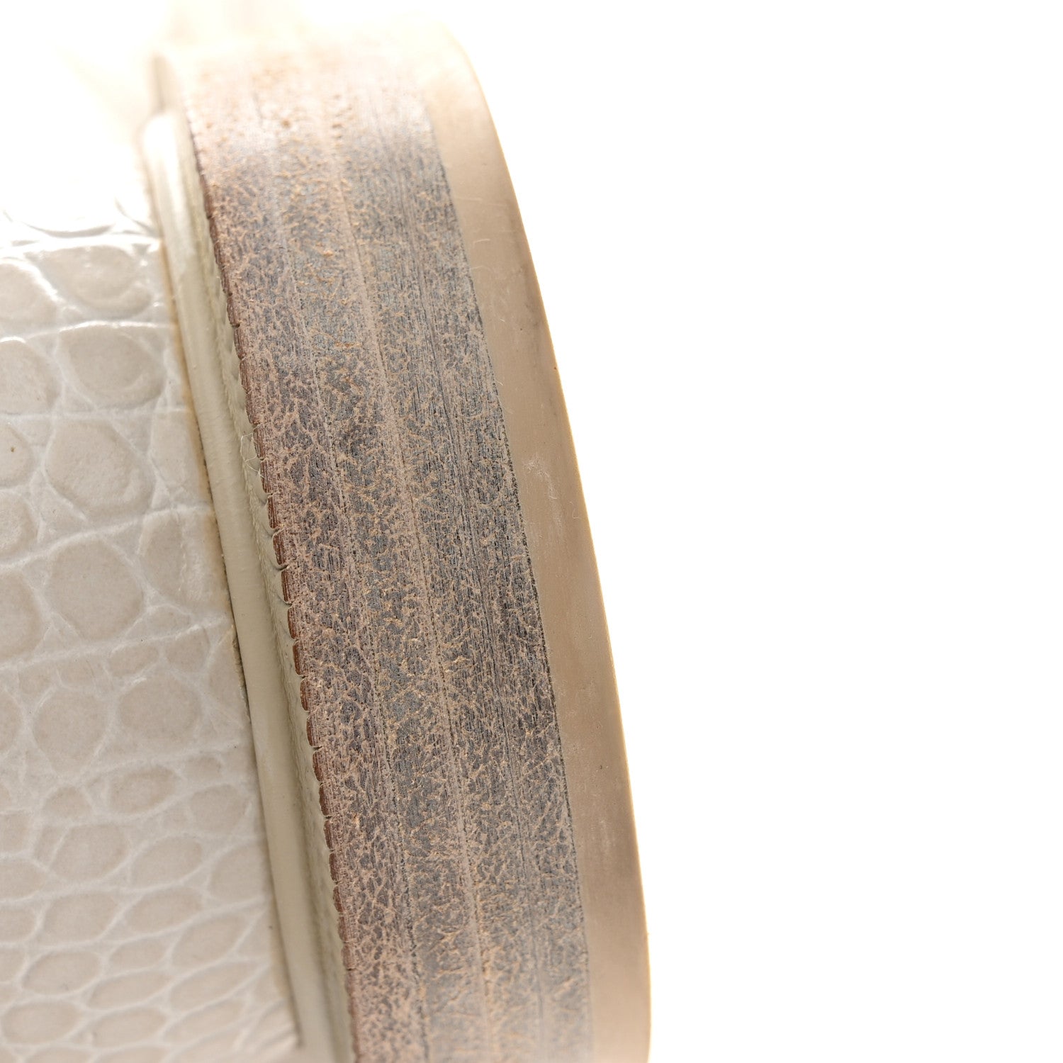 Fendi Calfskin Crocodile Embossed Karligraphy Logo Riding Boots 40.5 White 12 of 16