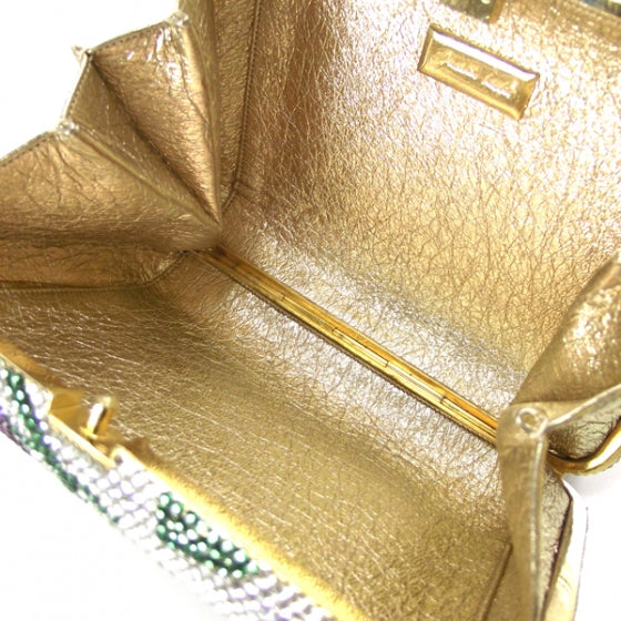 Judith Leiber Swarovski Crystal Floral Minaudiere Clutch 7 of 8