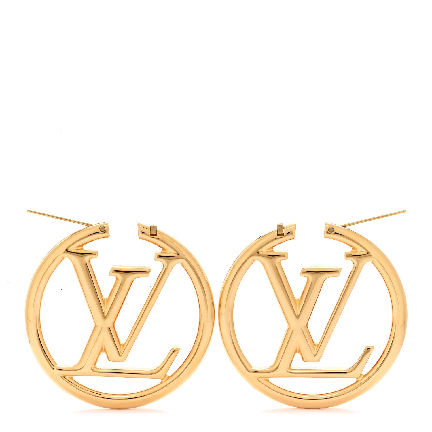 Louis Vuitton Metal Louise Hoop Earrings Gold 3 of 5