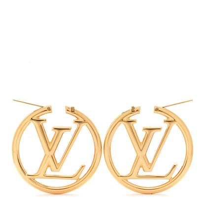 Louis Vuitton Metal Louise Hoop Earrings Gold 3 of 5