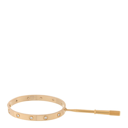 Cartier 18K Yellow Gold 10 Diamond LOVE Bracelet 17 4 of 4