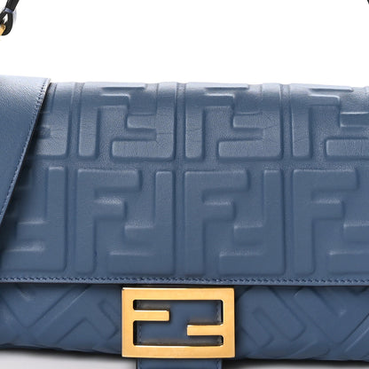 Fendi Nappa FF 1974 Embossed Baguette Mirto 8 of 10