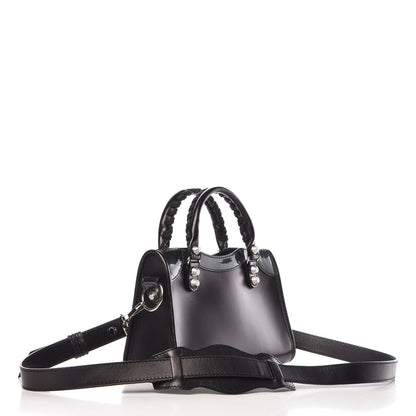 Balenciaga Smooth Calfskin Metallic Patent Giant 12 Silver Hardware Mini City Black Gris 3 of 13