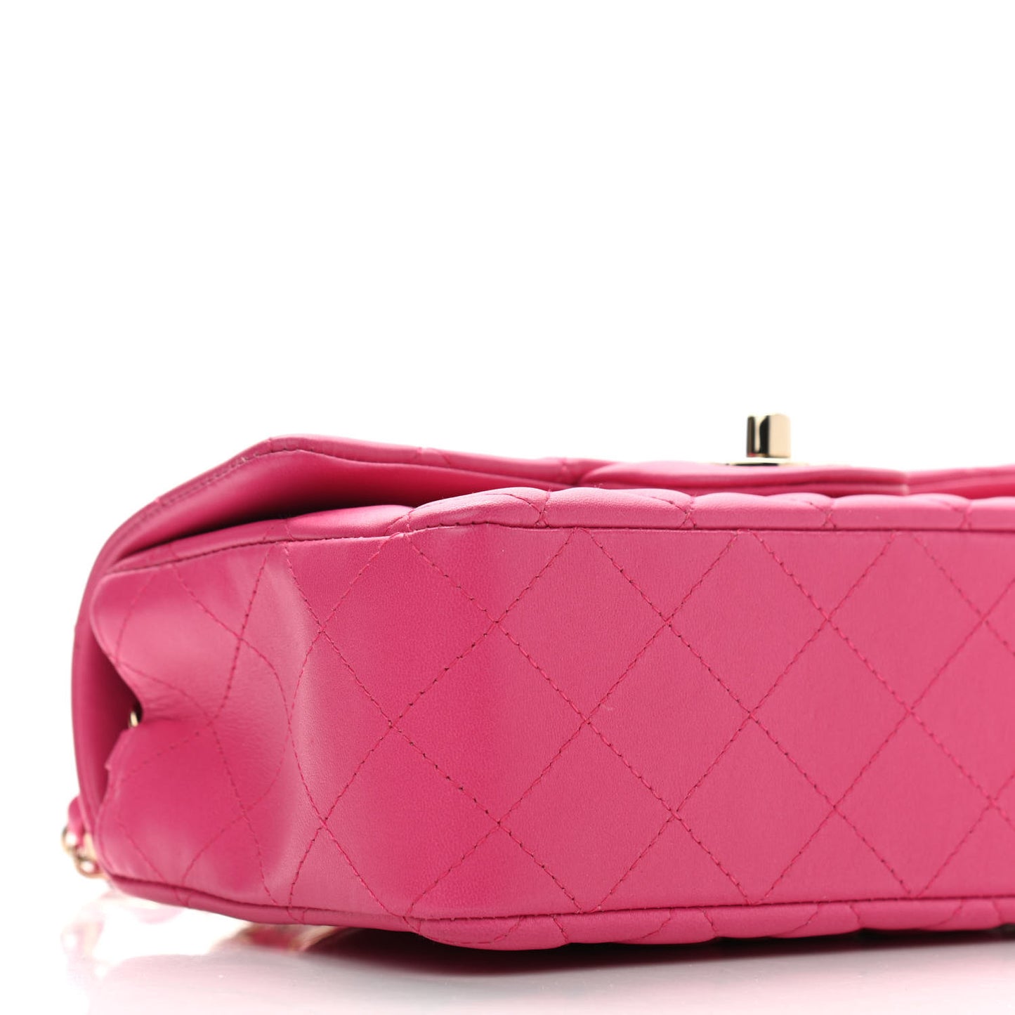 Lambskin Quilted Mini Rectangular Flap Fuchsia