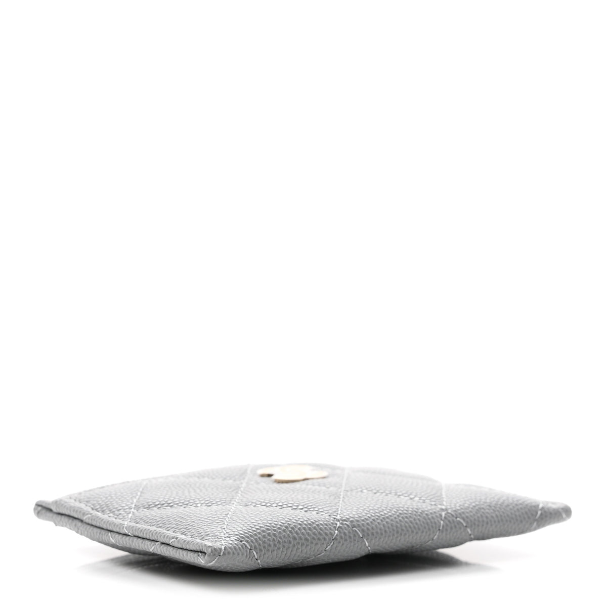 Caviar Quilted Card Holder Grey