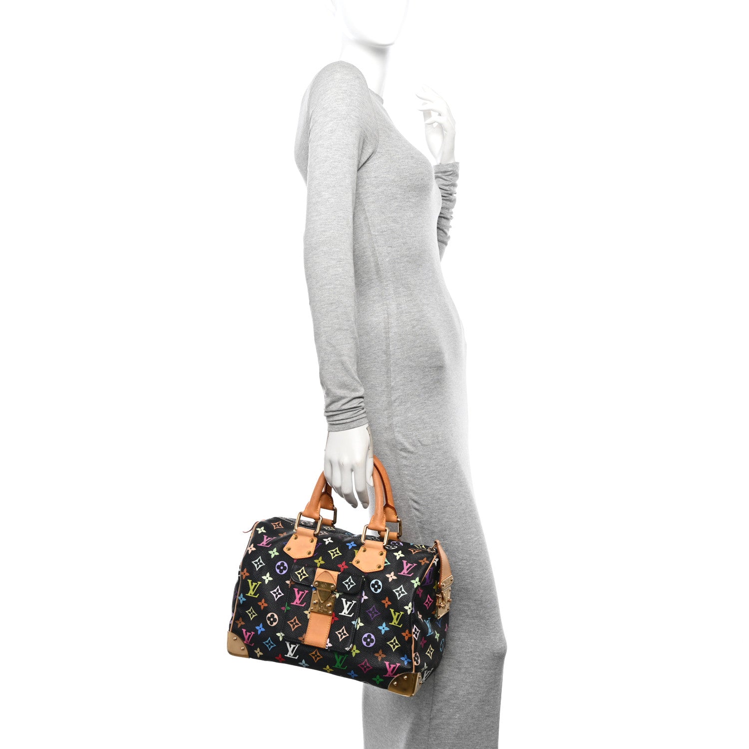 Louis Vuitton Monogram Multicolor Speedy 30 Black 2 of 10