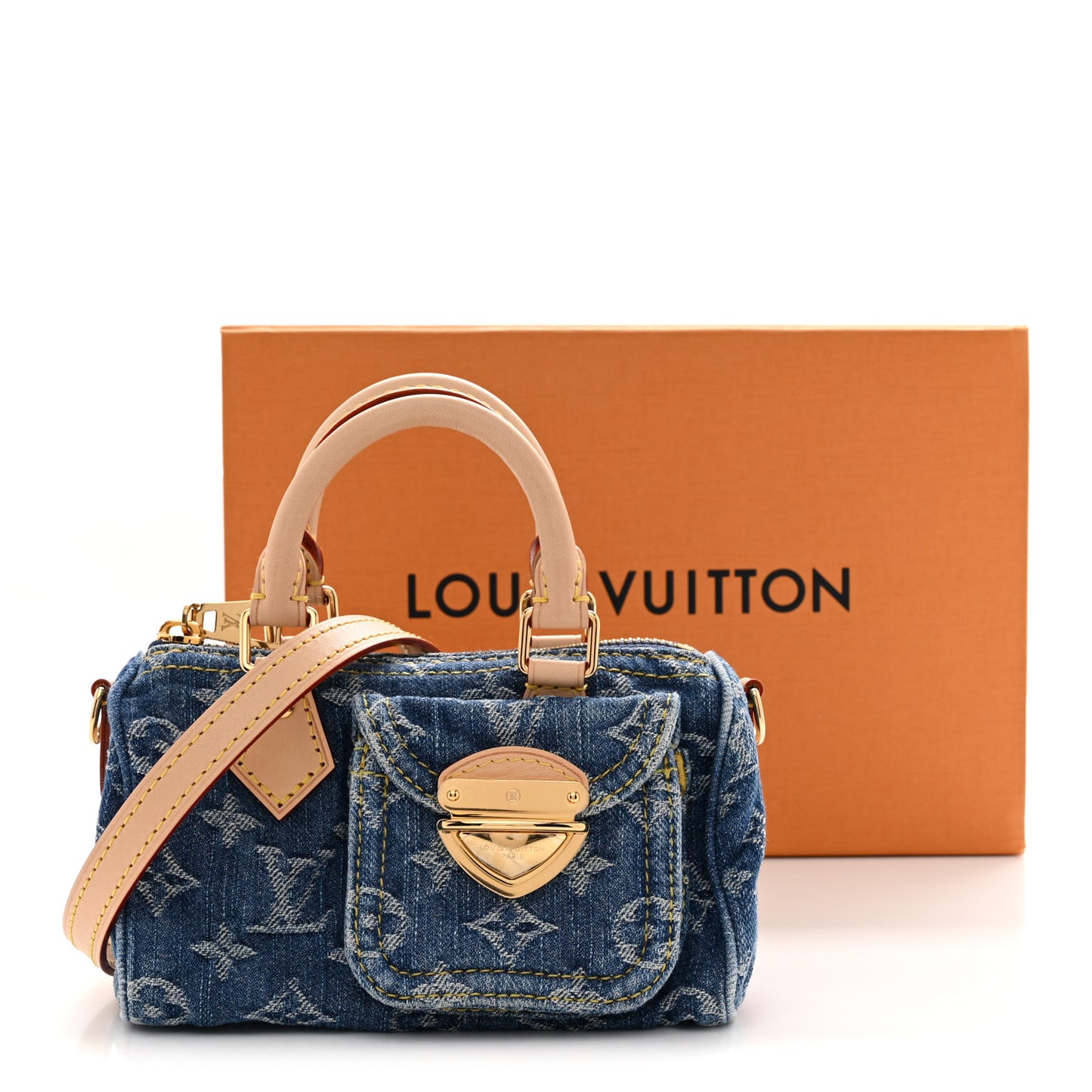 Monogram Denim Nano Speedy Blue
