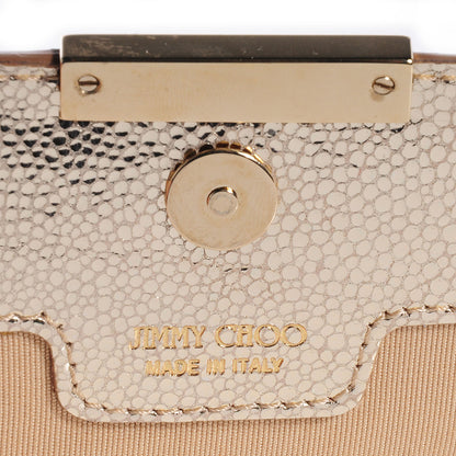 Jimmy Choo Glitter Fabric Zeta Clutch Bag Champagne 5 of 7