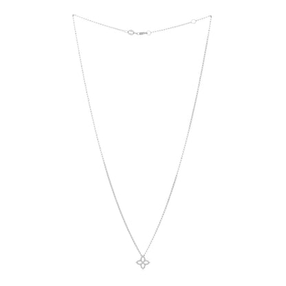 Roberto Coin 18K White Gold Diamond Small Princess Open Flower Pendant Necklace 2 of 4
